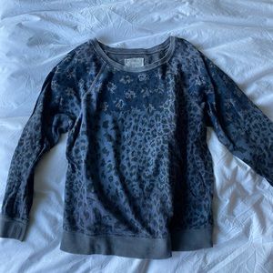 Current/Elliott Blue Jaguar Print Sweater